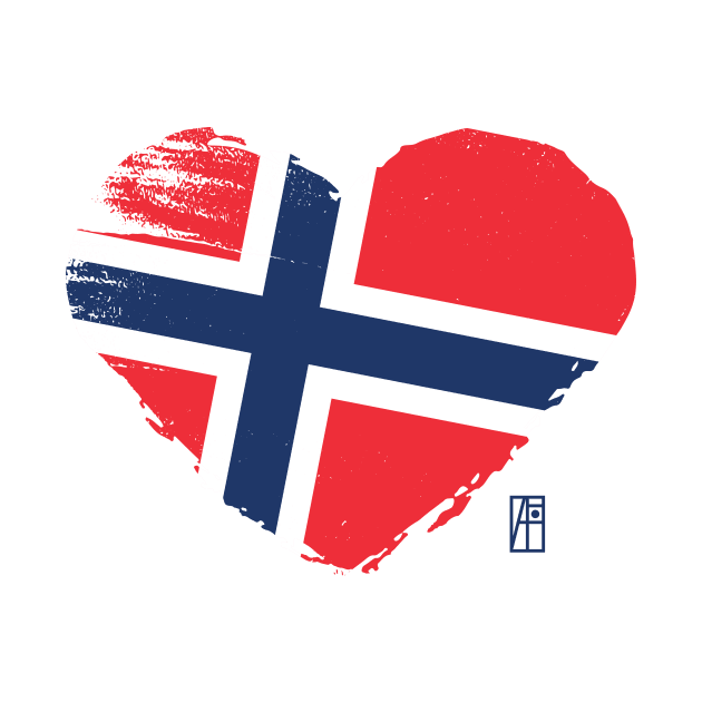 I love my country. I love Norway. I am a patriot. In my heart, there is always the flag of Norway. by ArtProjectShop