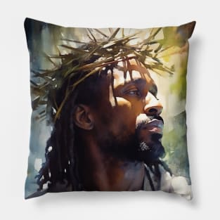 African American Art Jesus in Garden Pillow