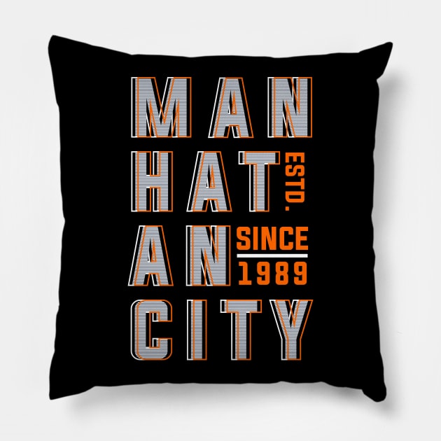 Manhattan city Pillow by Mako Design 