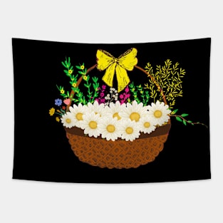 colorful flowers in the basket enjoying the spring Tapestry