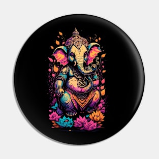 Vibrant Ganapati Elephant festival Design Pin