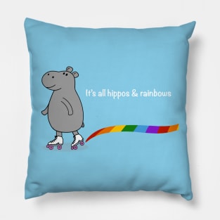 It’s All Hippos & Rainbows Pillow