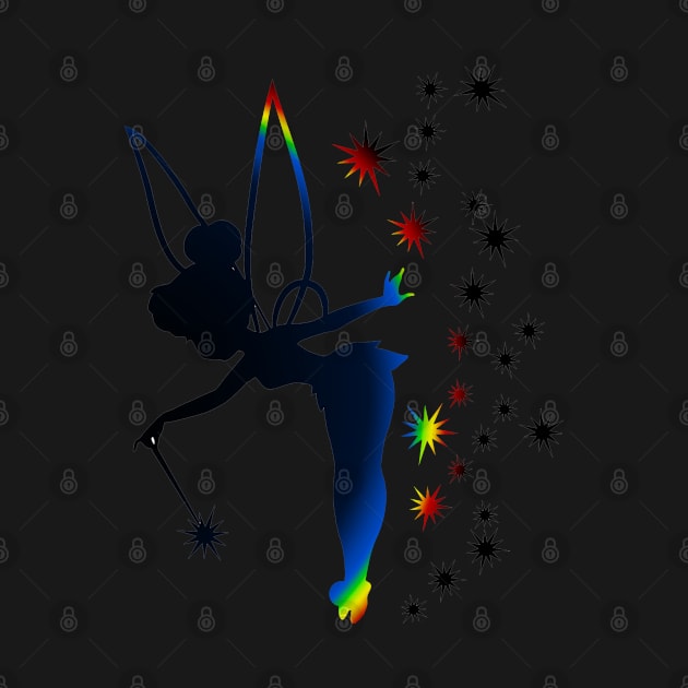 Rainbow Tinkerbell Sillhouette by ijsw