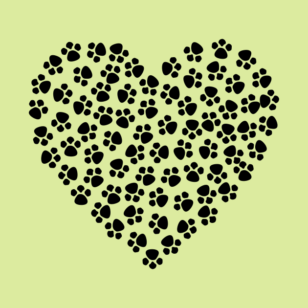 Paw Print Heart by PatrioTEEism