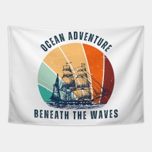 Ocean, adventure, sea, sailing ship, waves Tapestry