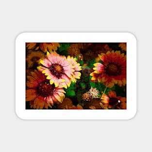 Fall Flowers In Impasto Magnet