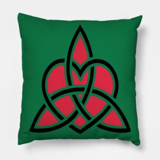 Triquetra Celtic Knot With Heart Symbol Pillow