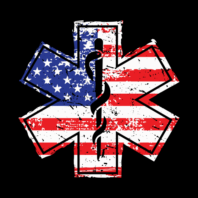 EMT American Flag Paramedic Medical Star by ScottsRed