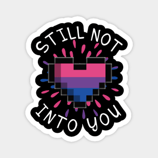 Funny 8 Bit Heart Bisexual Pride Shirt - Still Not Into You Magnet