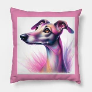 Beautiful Greyhound Dog Pastel Color Pillow