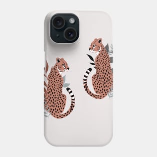 Wild Cheetahs Illustration - Winter Phone Case