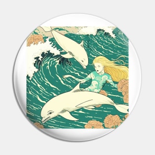 Japanese Surfers Pin