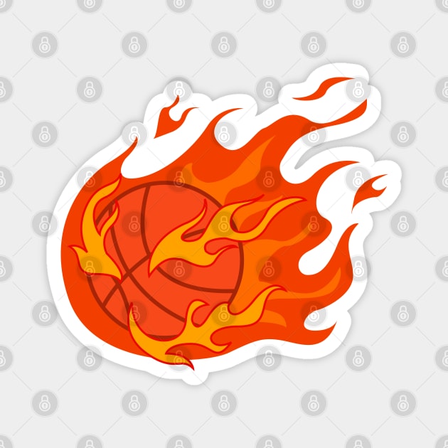 Blazing Victory: The Fiery Spirit of Basketball Magnet by Orange-C