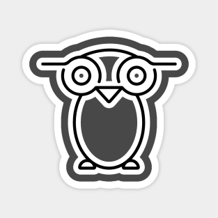 Owl Sticker logo design in modern style logo icon. Owl sticker icon vector isolated on blue background. Owl creative icon logo design. Magnet