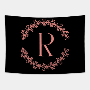 Pink Monogram Letter R Tapestry