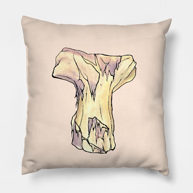 Dramabite Zombie T Letter Initial Typography Text Character Statement Pillow by dramabite