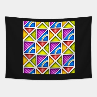 3d Geometric Pattern, Triangular Motifs Tapestry