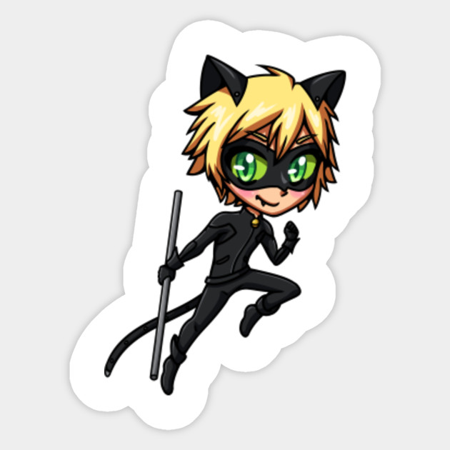 Chat Noir Chibi Miraculous Ladybug Sticker Teepublic