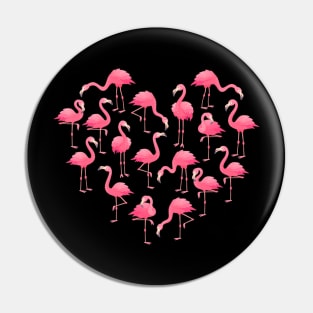 Pink Flamingo Heart love Cute Flamingo Pin