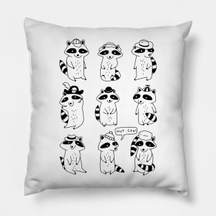 Raccoon Hat Party Pillow