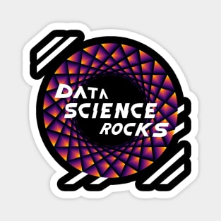 Data Science Rocks | Retro Racing Stripes Logo Yellow Red Black Magnet