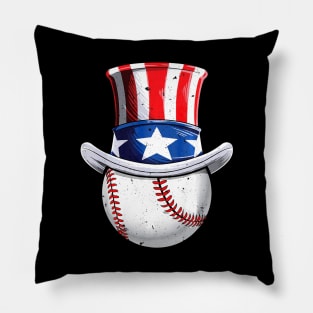 Baseball Uncle Sam 4th of July Boys American Flag Pillow