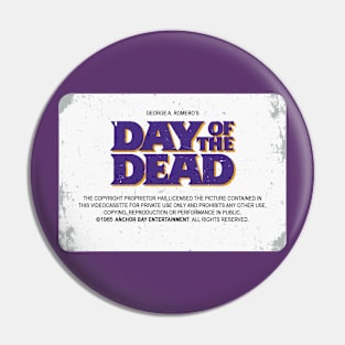 Day of the Dead VHS Label Pin