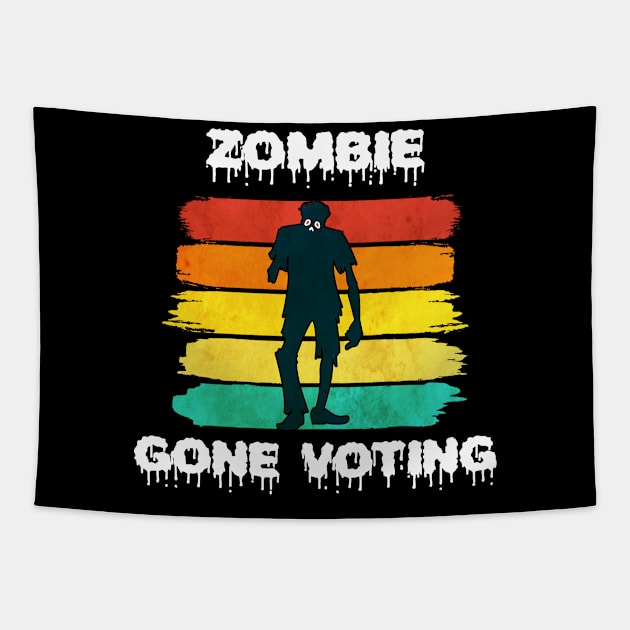 Vintage Zombie Voter Tapestry by coloringiship