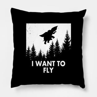 Funny Flying Elephant Retro Vintage Meme Pillow