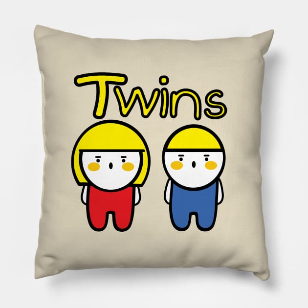 Twins Leo and Lola Pillow by CindyS