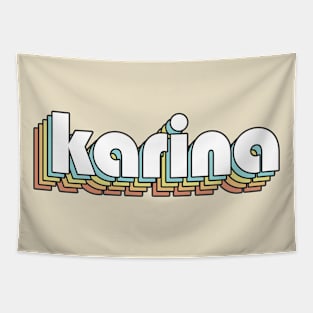 Karina - Retro Rainbow Typography Faded Style Tapestry