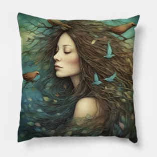 Nest Head Lady Pillow