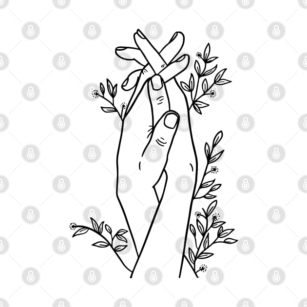 Hands holding flowers by MinimalLineARt