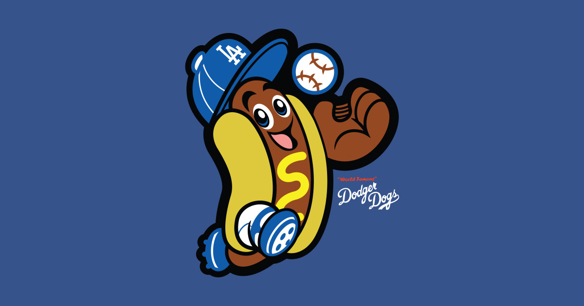 Dodger Dog Time! Dodgers Baseball Tapestry TeePublic