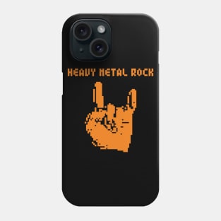 Heavy Metal Rock pixel art (orang print) Phone Case