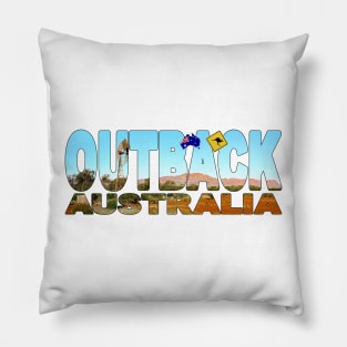 OUTBACK Australia - Red Sand Desert Scene with Windmill Pillow