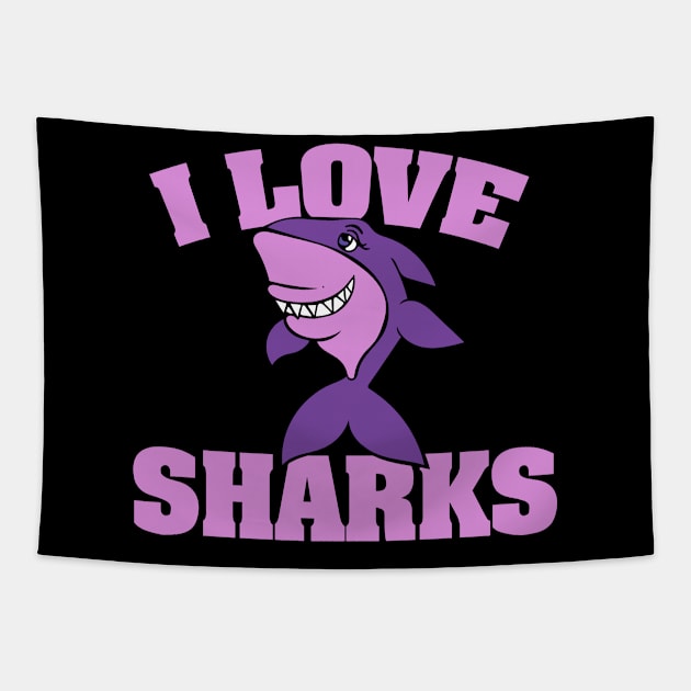 I love sharks Tapestry by bubbsnugg
