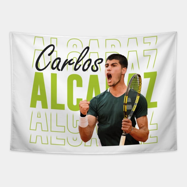 Carlos alcaraz Tapestry by Aestrix