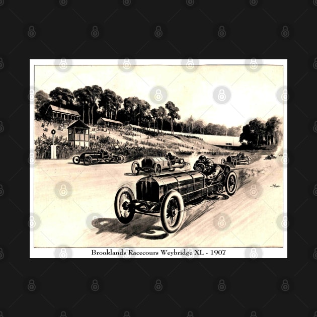 Brooklands Weybridge XL 1907 Auto Racing Print by posterbobs
