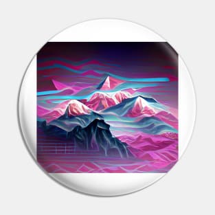 Synthwave Aesthetic Mountains Pin