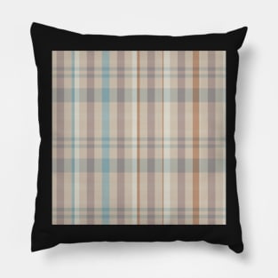 Cottagecore Aesthetic Catriona 2 Hand Drawn Textured Plaid Pattern Pillow