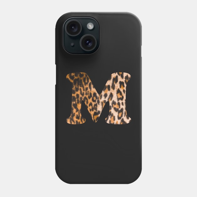 Letter M leopard print Phone Case by ColorsHappiness