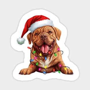 Christmas Dogue de Bordeaux Magnet