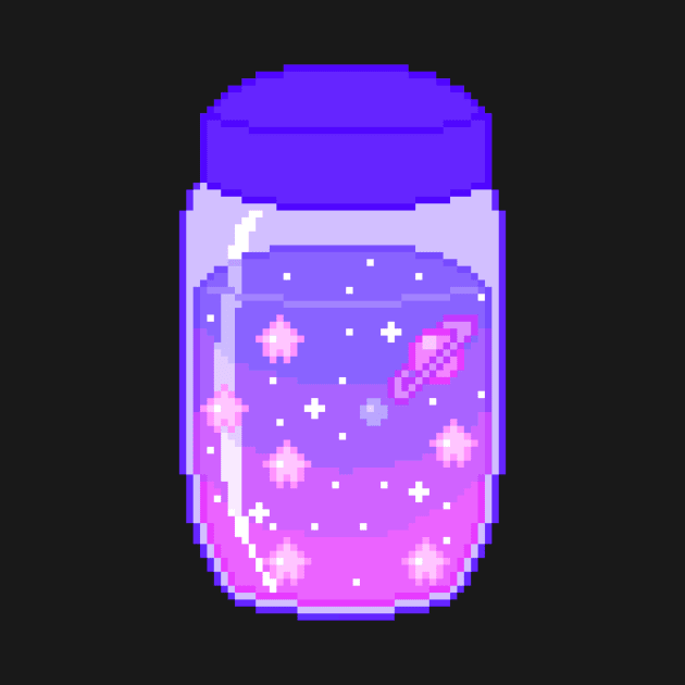 Pixel Galaxy Jar by ssydneyart