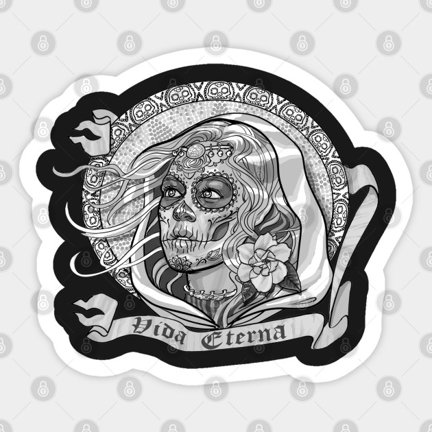 Day Of The Dead Catrina Day Of The Dead Sticker Teepublic
