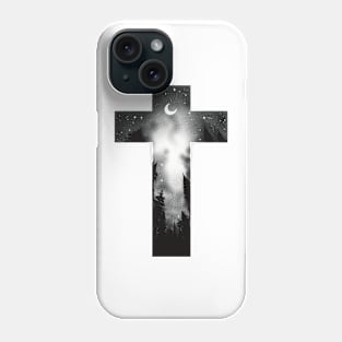 Cross tattoo forest negative Phone Case