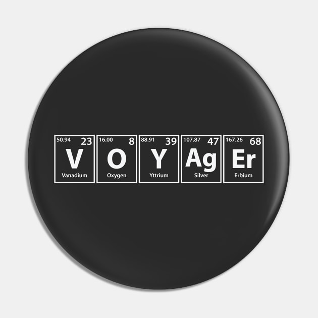 Voyager (V-O-Y-Ag-Er) Periodic Elements Spelling Pin by cerebrands