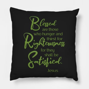 Blessed are, Beatitude, Sermon on the Mount, Jesus Quote Pillow