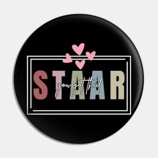 Staar Test Day Teacher exam Leopard Testing Day You Got This T-Shirt Pin