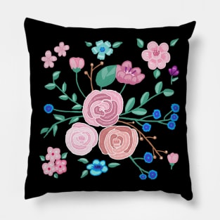 My garden full of flowers, vintage Flower patterns, oil painting Pillow